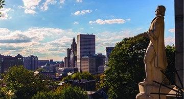 Image of the Providence skyline as seen from Prospect Terrace